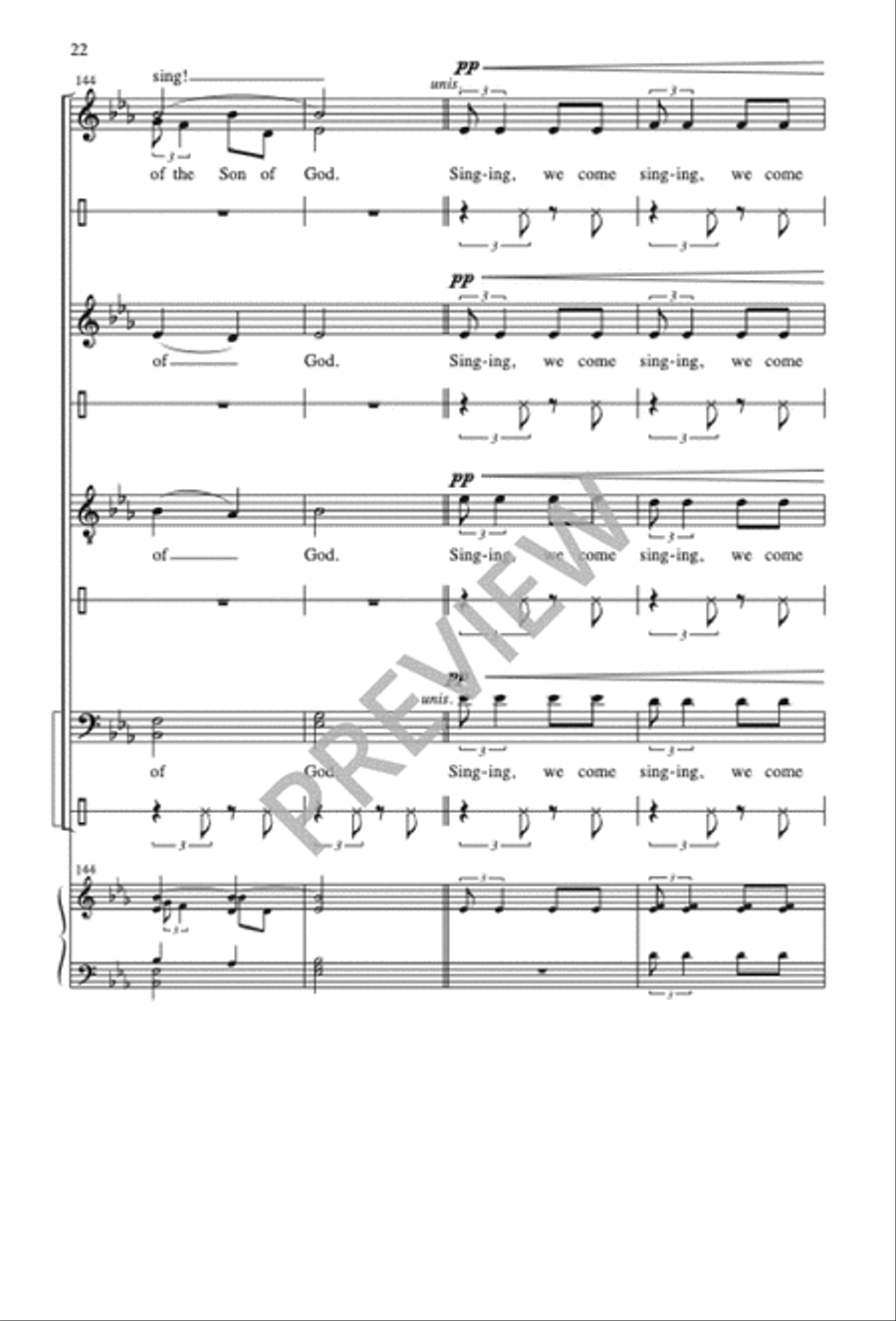 Singing, We Come Singing Divisi scores gallery preview page 22