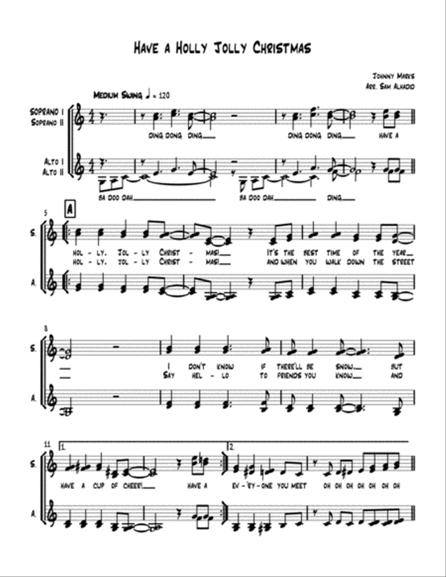 A Holly Jolly Christmas SSA scores gallery preview page 1