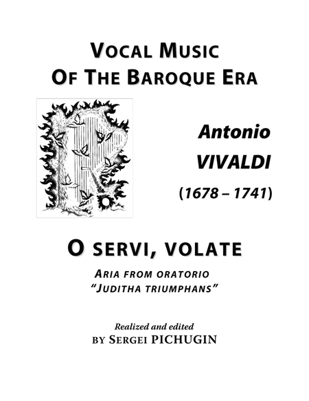 VIVALDI, Antonio: O servi, volate, aria from the oratorio "Juditha triumphans", arranged for Voice a image number null