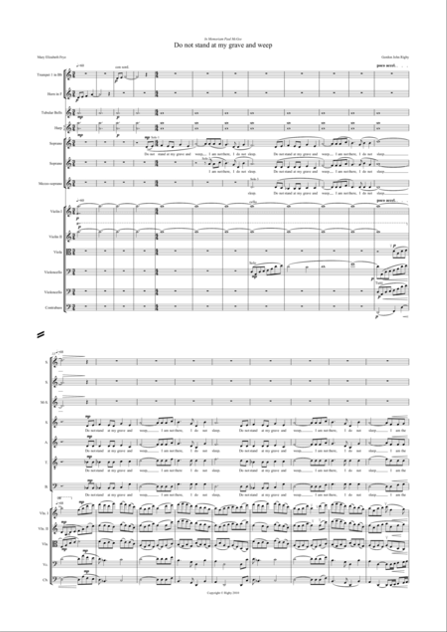 Do Not Stand At My grave and Weep 4-Part scores gallery preview page 2