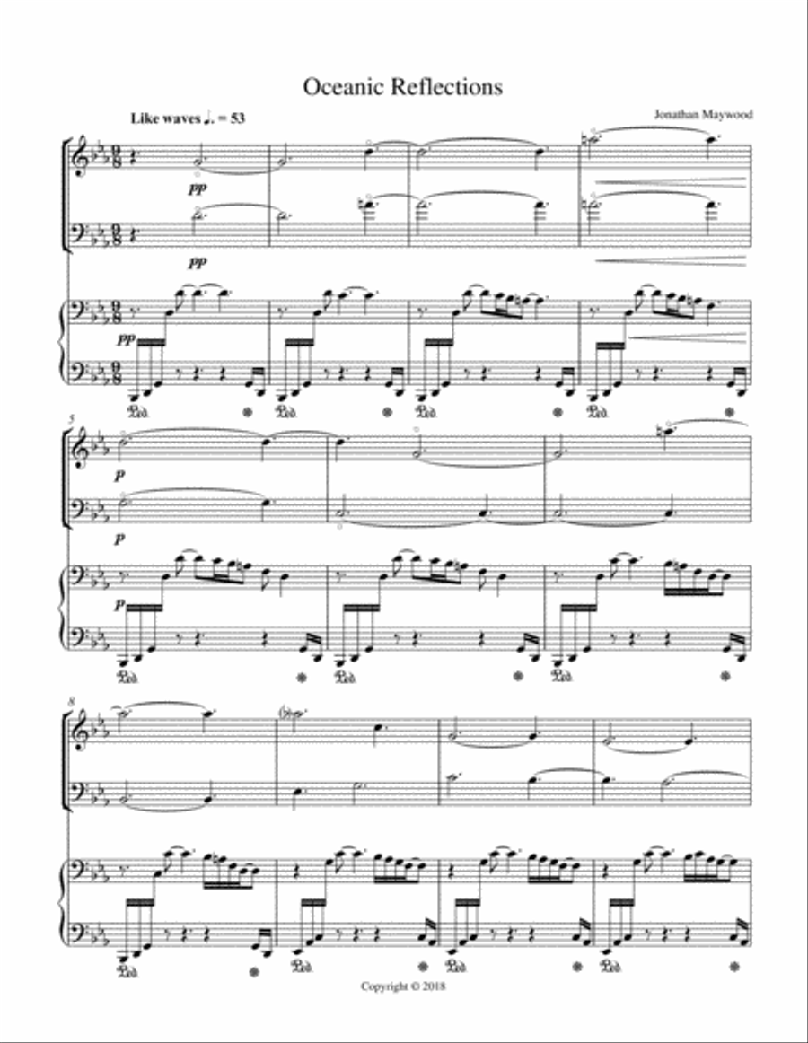 Oceanic Reflections Piano Trio scores gallery preview page 1