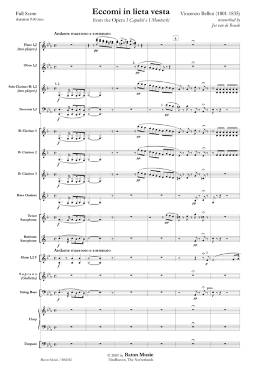 Eccomi in lieta vesta Concert Band scores gallery preview page 2