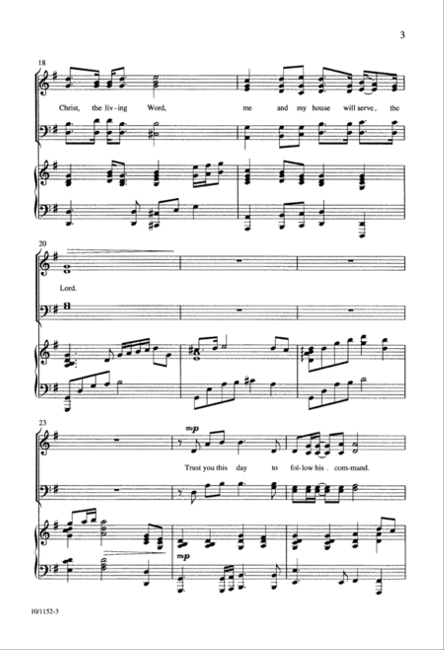We Will Serve the Lord 4-Part scores gallery preview page 3
