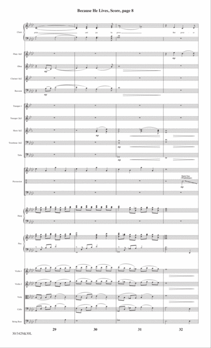 Because He Lives - Orchestral Score and CD with Printable Parts Choir scores gallery preview page 11