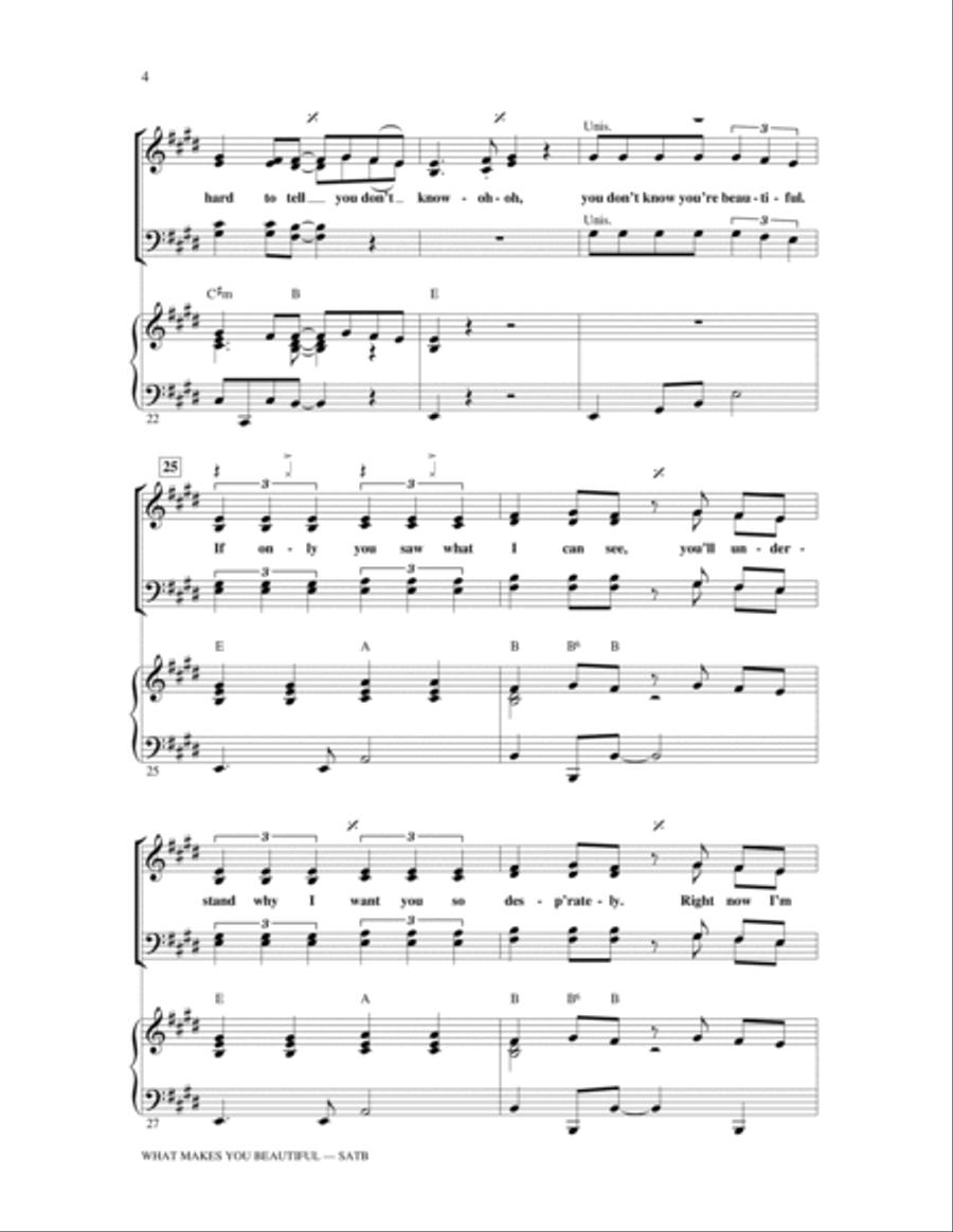 What Makes You Beautiful 4-Part scores gallery preview page 4