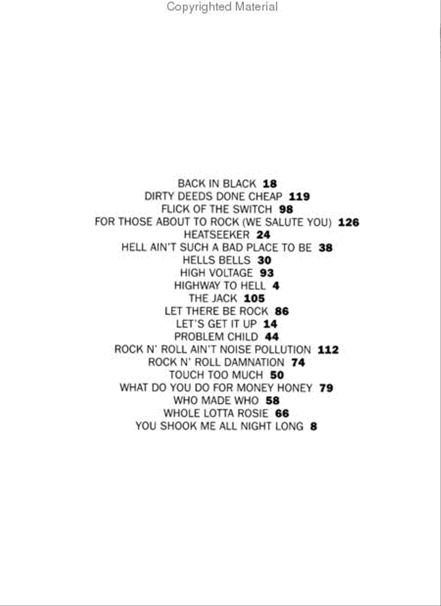 The Best of AC/DC Electric Guitar scores gallery preview page 2