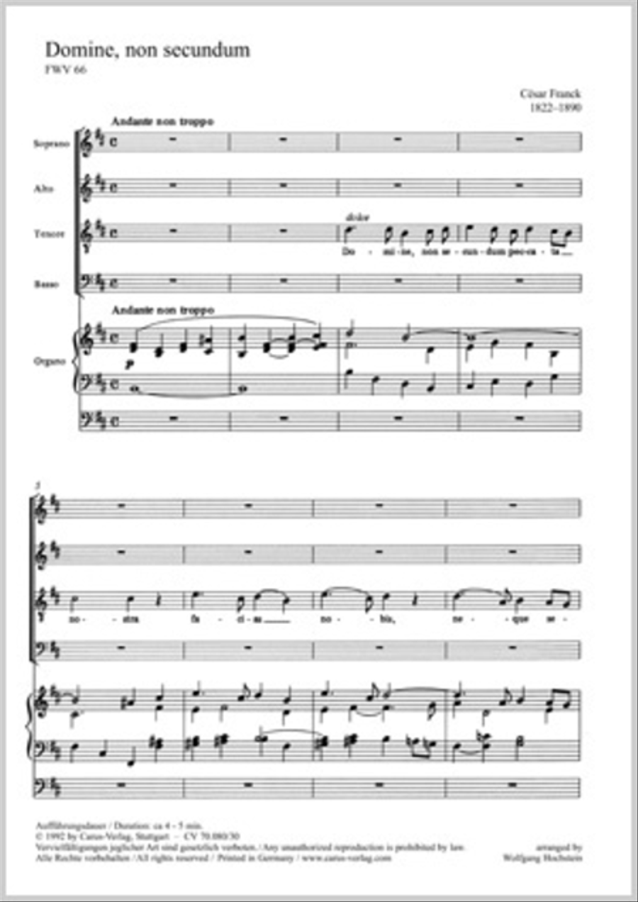 Domine non secundum 4-Part scores gallery preview page 1
