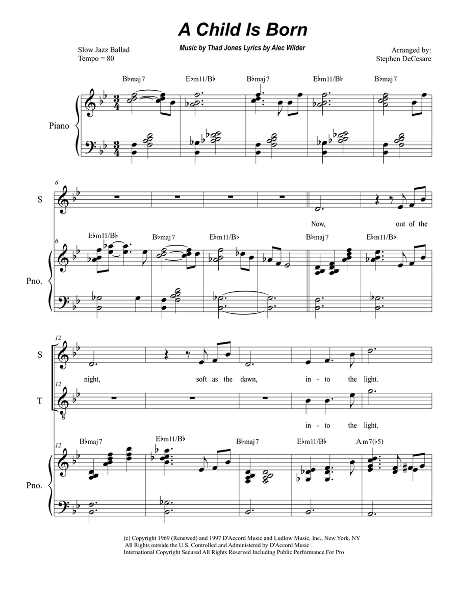 A Child Is Born Choir scores gallery preview page 1