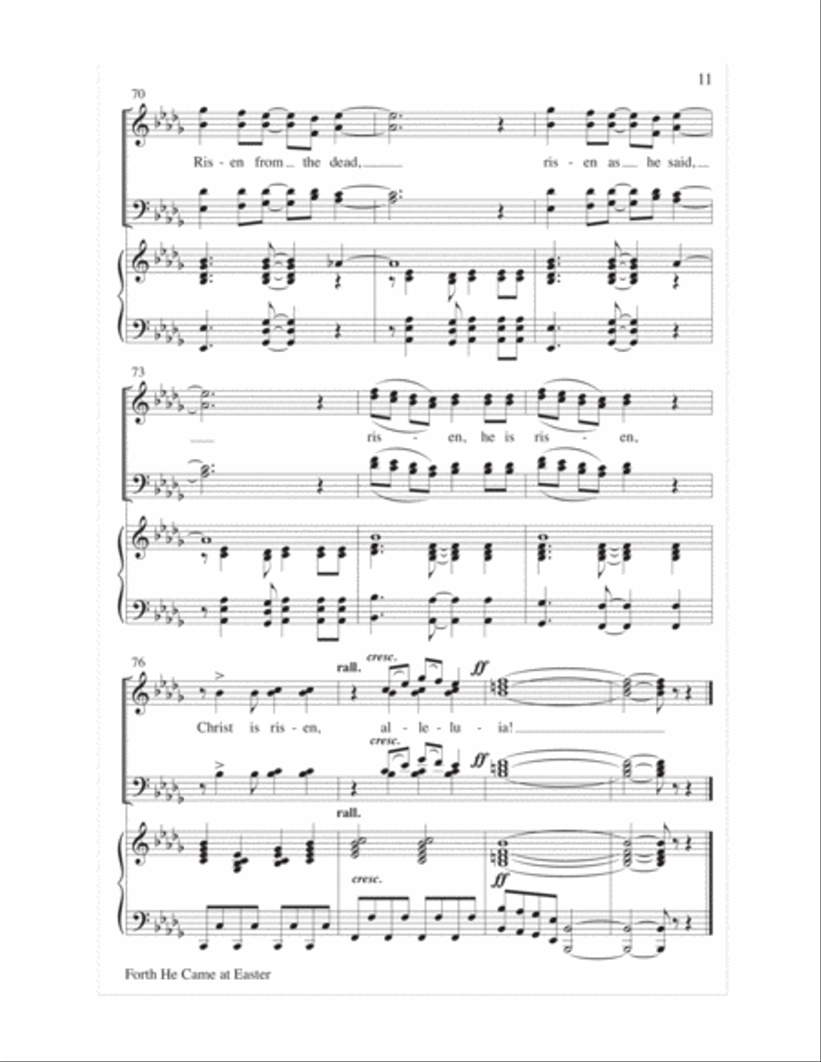 Forth He Came at Easter Choir scores gallery preview page 11