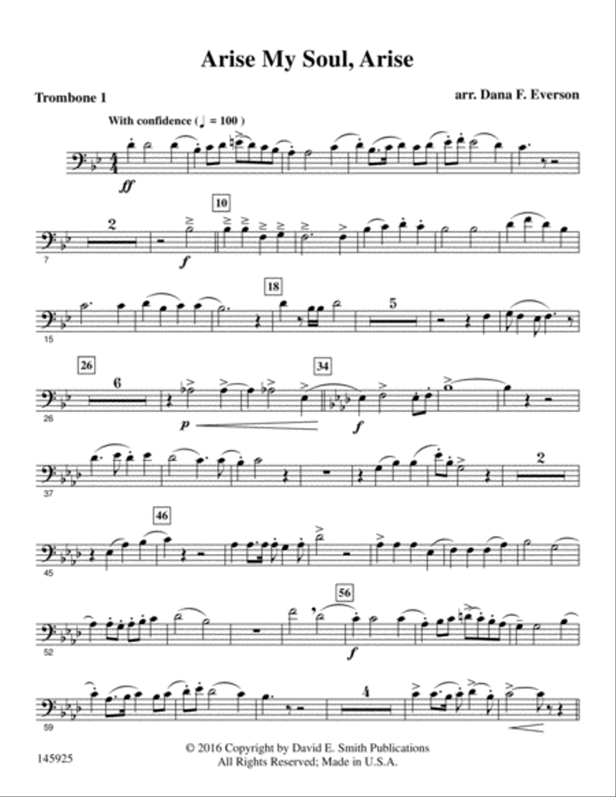 Arise, My Soul, Arise Brass Ensemble scores gallery preview page 13
