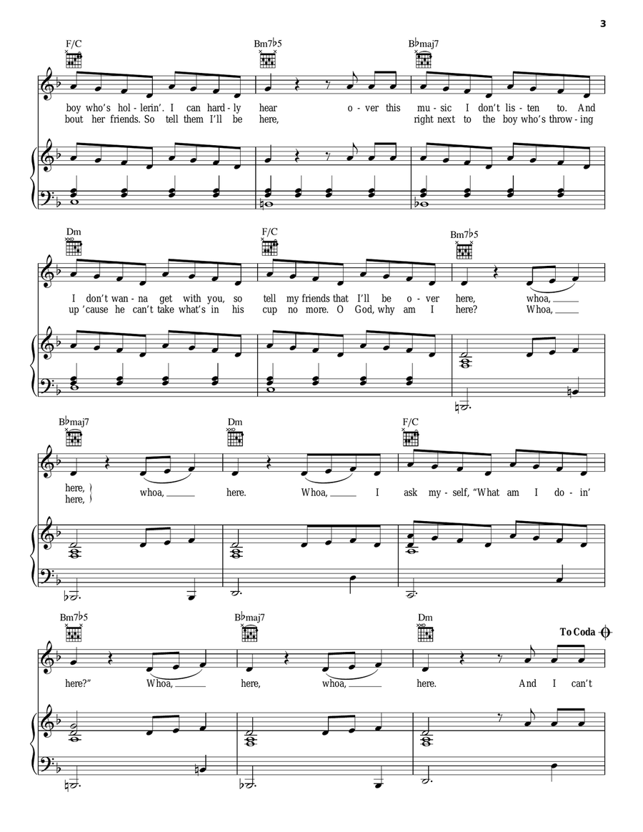 Here Here Piano, Vocal, Guitar scores gallery preview page 3
