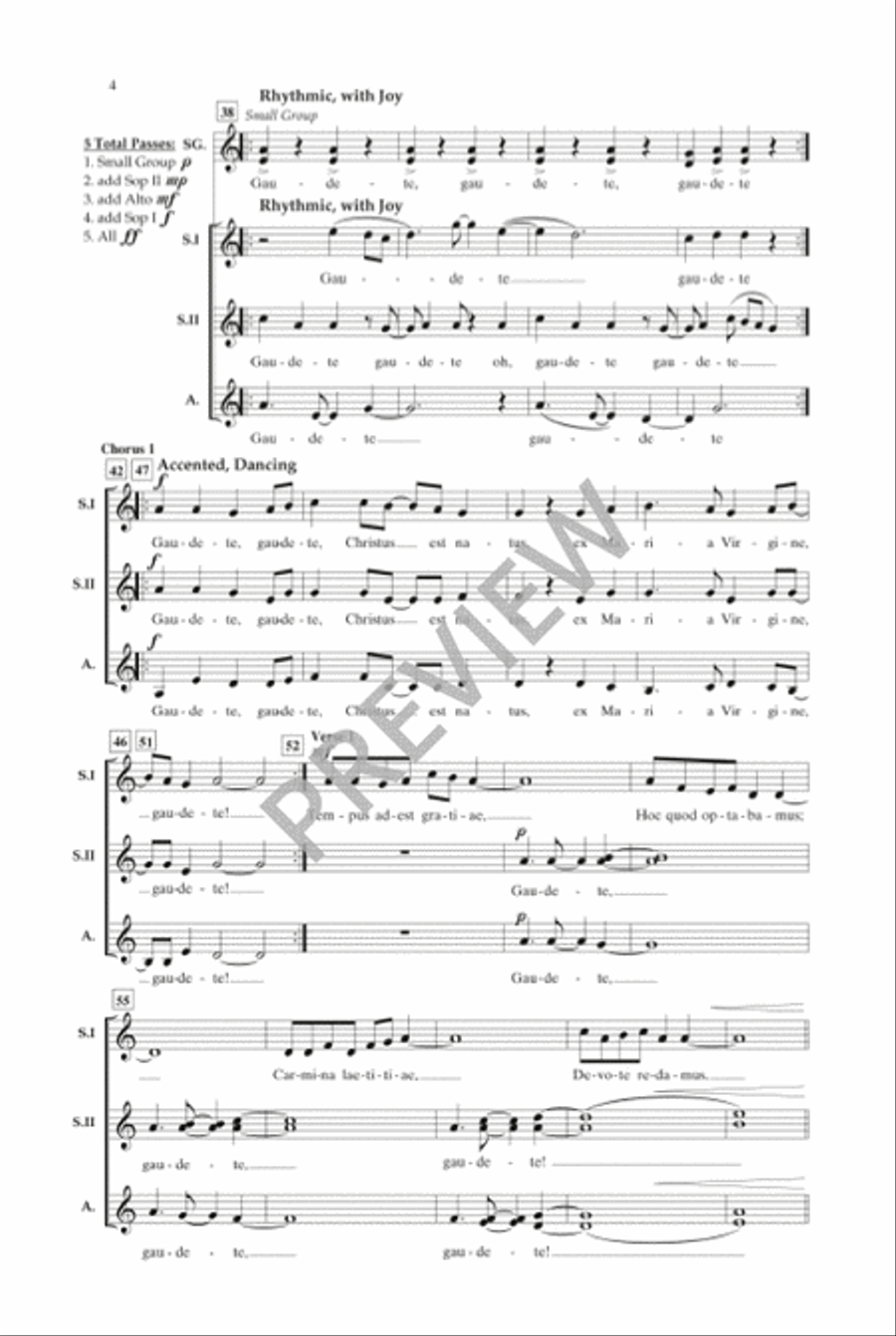Gaudete! - SSA (Vocal Score) SSA scores gallery preview page 3