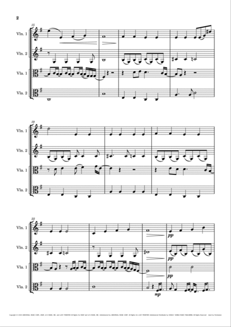 No Time To Die String Quartet scores gallery preview page 4