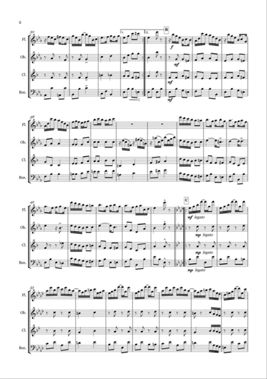 Leola Two Step for Woodwind Quartet Woodwind Quartet scores gallery preview page 2