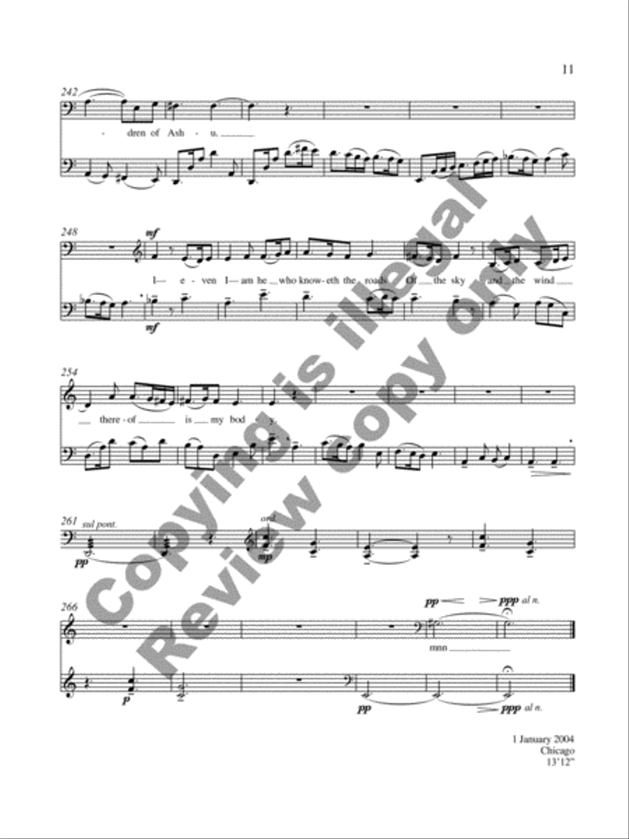 Aegupton: A Dance Piece for Baritone/Countertenor and Violoncello Baritone Voice scores gallery preview page 8