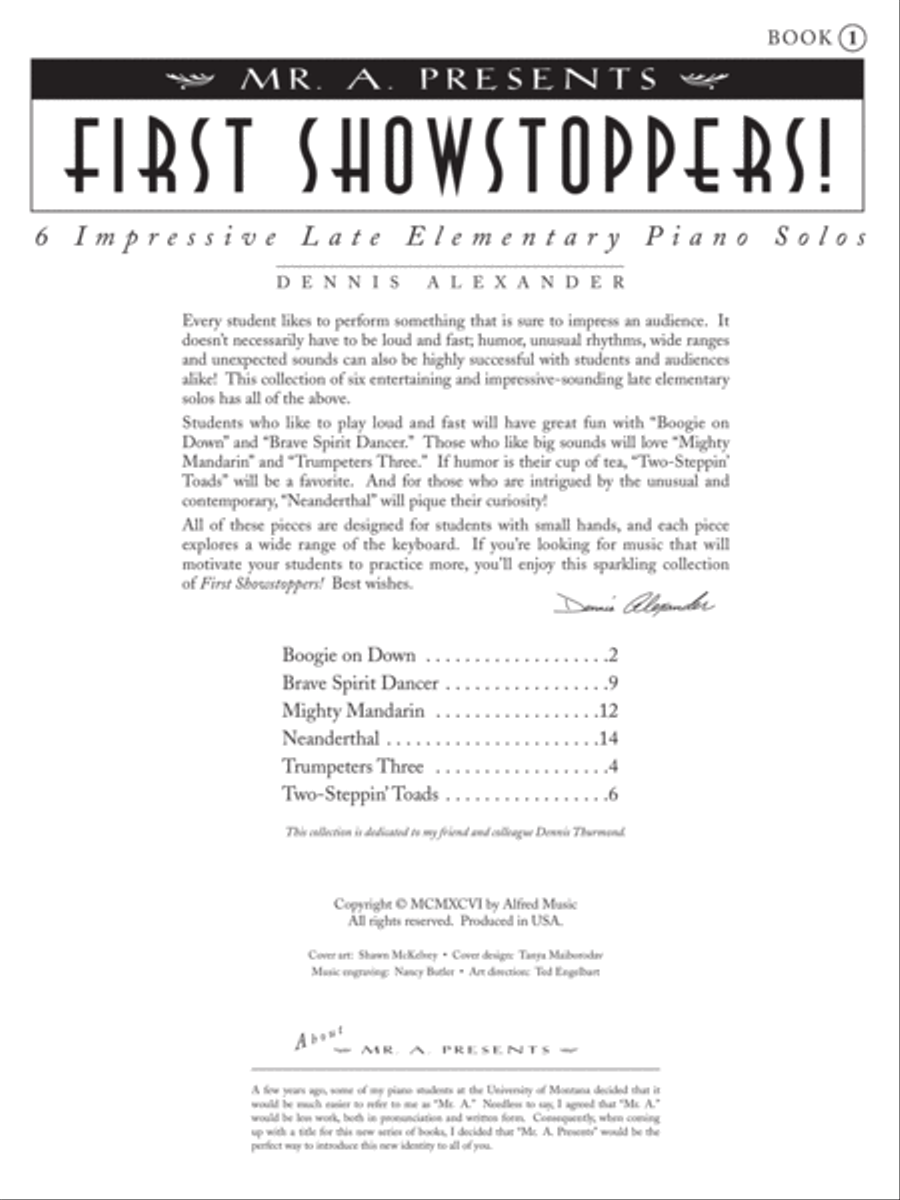 Mr. A Presents First Showstoppers! Easy Piano scores gallery preview page 2