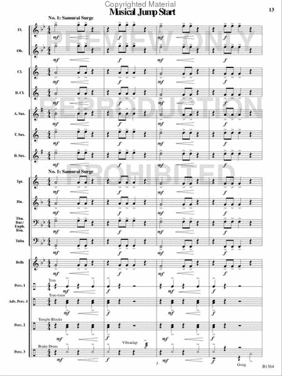 Battle of the Samurai Concert Band scores gallery preview page 12