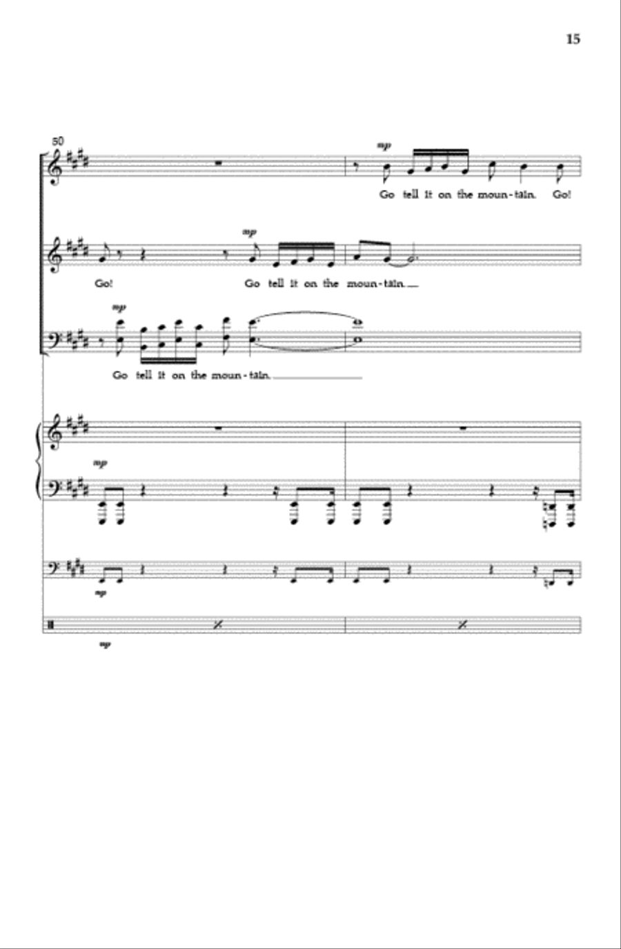 Go Tell It On the Mountain (SATB) 4-Part scores gallery preview page 14