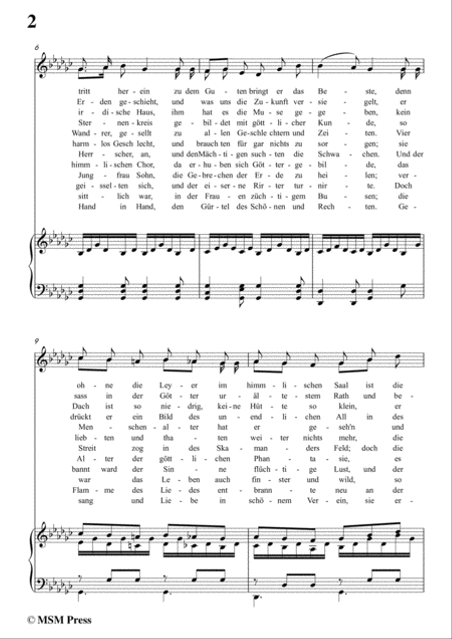 Schubert-Die Vier Weltalter,Op.111 No.3,in G flat Major,for Voice&Piano Voice scores gallery preview page 4