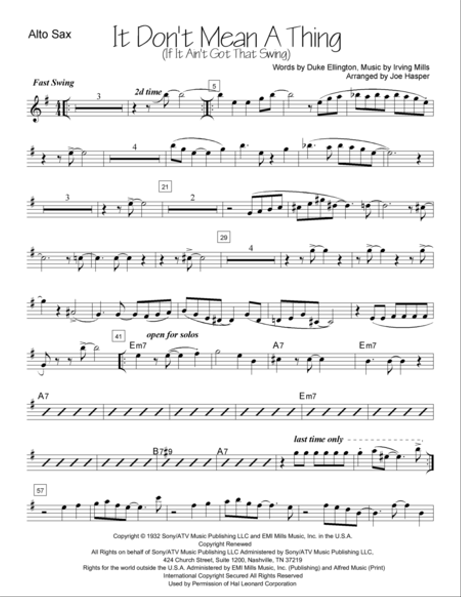 It Don't Mean A Thing (If It Ain't Got That Swing) Jazz Ensemble scores gallery preview page 2