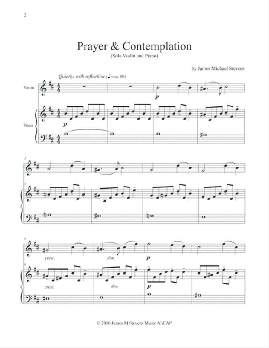 Prayer & Contemplation (Sacred Violin) Violin Solo scores gallery preview page 2