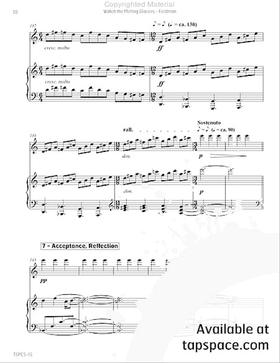 Watch the Melting Glaciers Piano Accompaniment scores gallery preview page 15