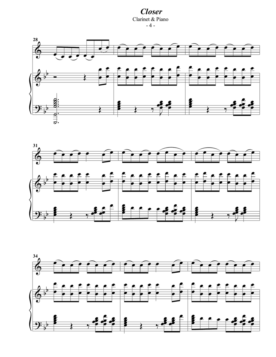 Closer B-Flat Clarinet scores gallery preview page 4