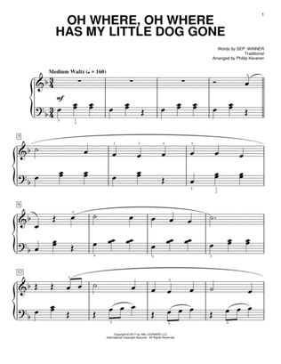 Oh Where, Oh Where Has My Little Dog Gone [Classical version] (arr. Phillip Keveren)
