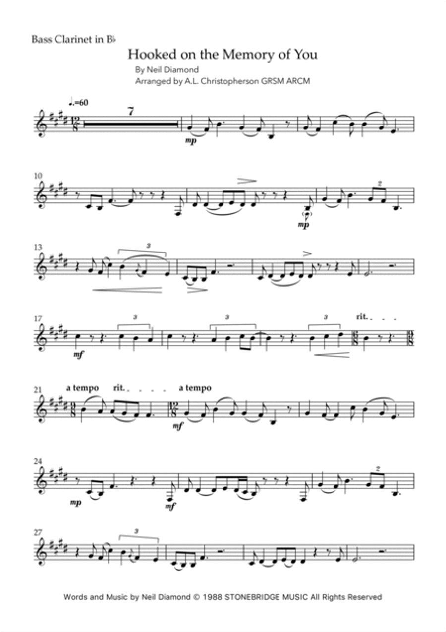 Hooked On The Memory Of You Bass Clarinet scores gallery preview page 6