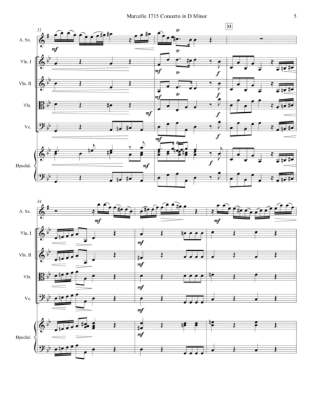 Marcello Oboe Concerto in G Minor for Alto Saxophone