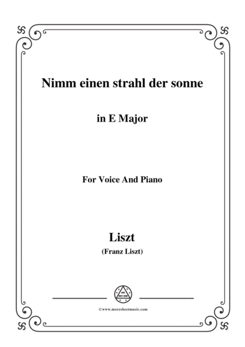 Liszt-Nimm einen strahl der sonne in E Major,for Voice and Piano image number null