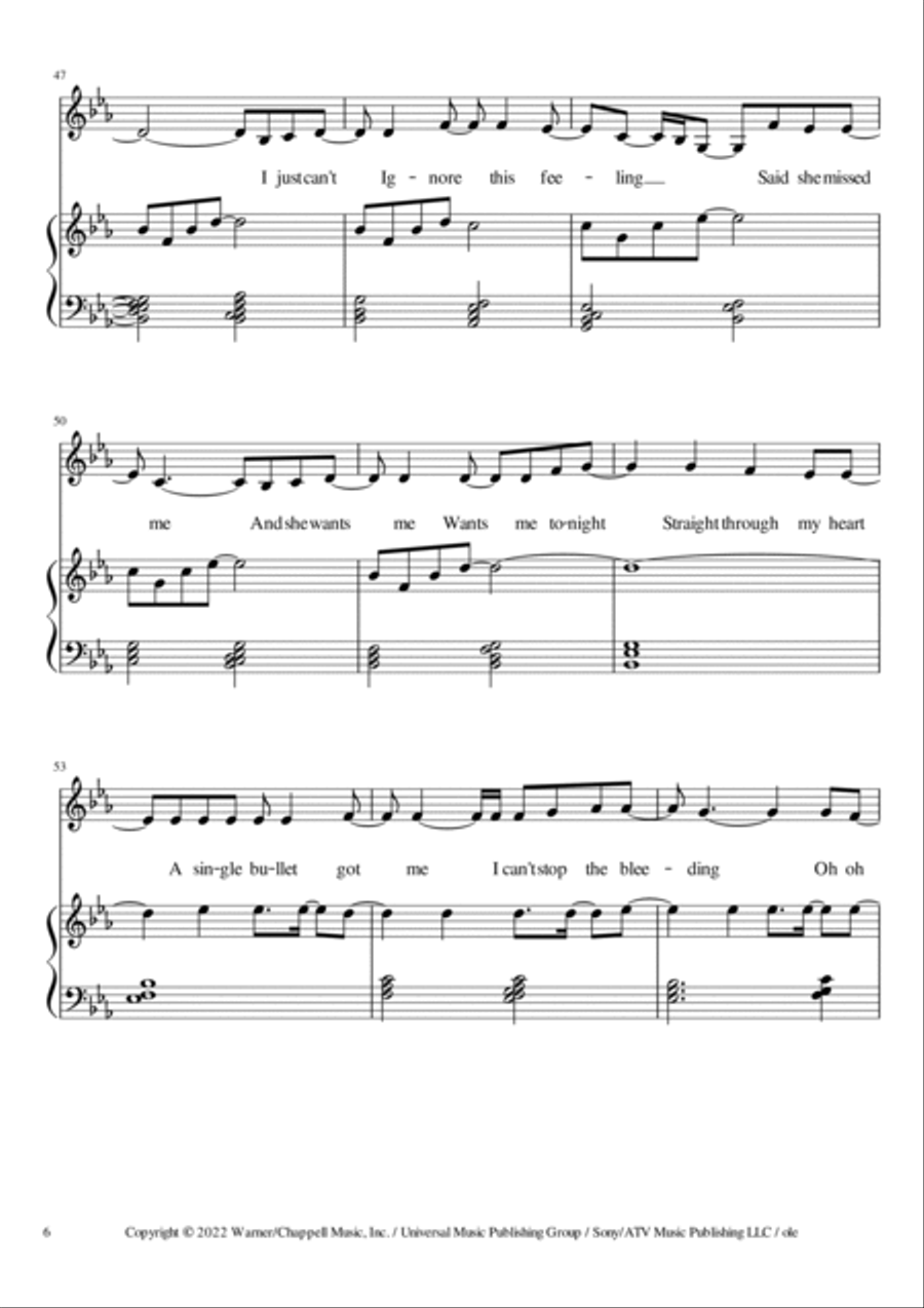 Straight Through My Heart Piano scores gallery preview page 6