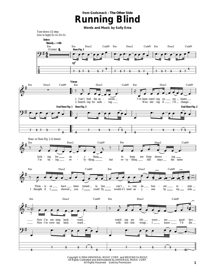 Running Blind Acoustic Guitar scores gallery preview page 1