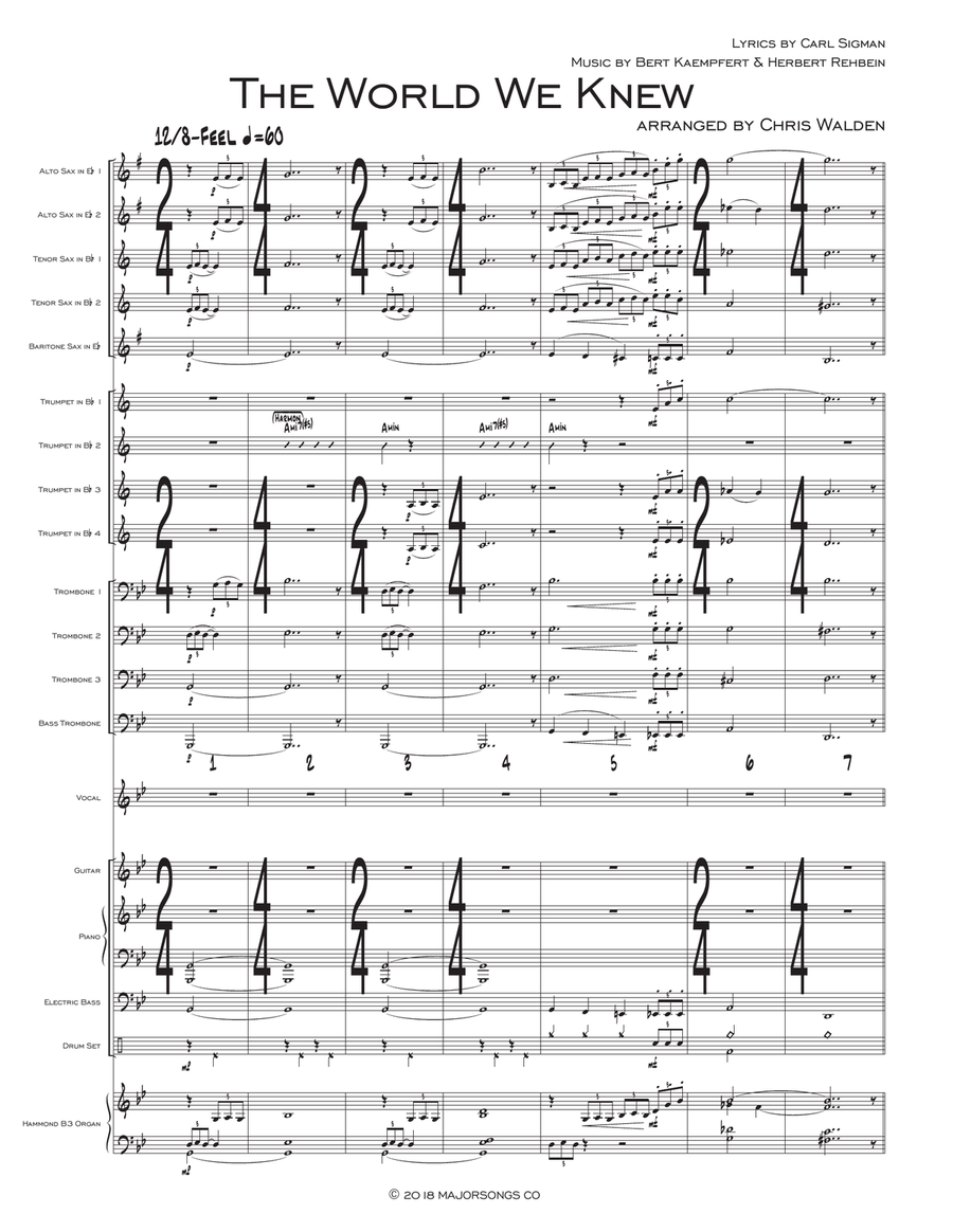 The World We Knew (over And Over) Jazz Ensemble scores gallery preview page 1