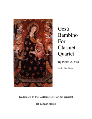 Book cover for Gesu Bambino by Pietro Yon for Clarinet Quartet