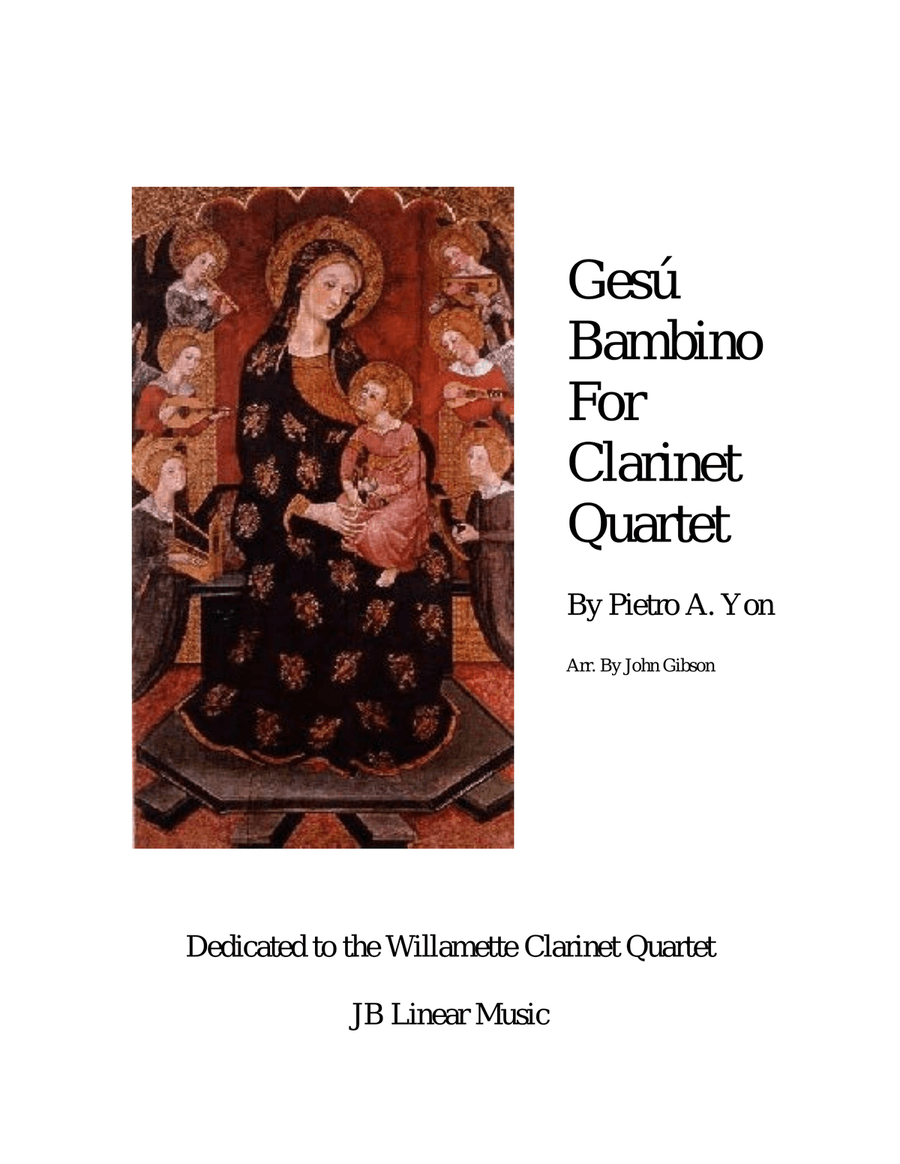 Gesu Bambino by Pietro Yon for Clarinet Quartet image number null