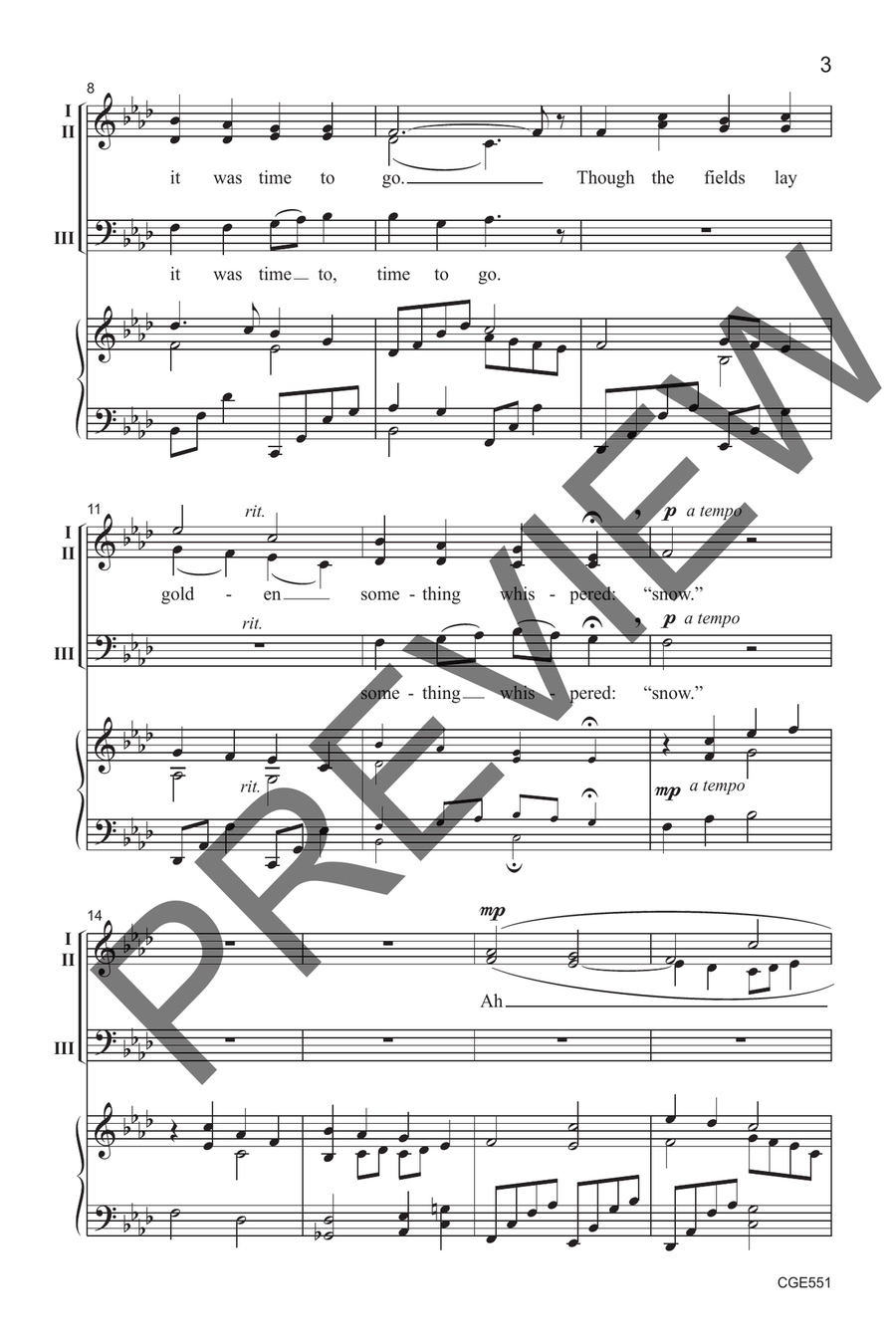 Something Told the Wild Geese (Three-part Mixed) 3-Part scores gallery preview page 4
