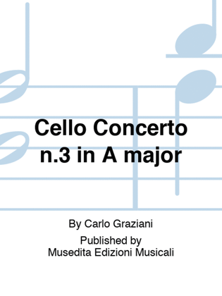 Book cover for Cello Concerto n.3 in A major