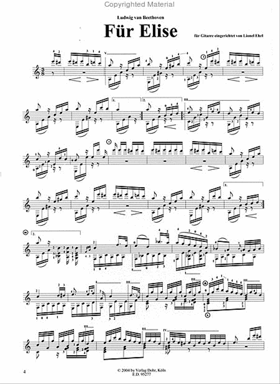 Für Elise (für Gitarre) Für Elise (für Gitarre) Acoustic Guitar scores gallery preview page 2