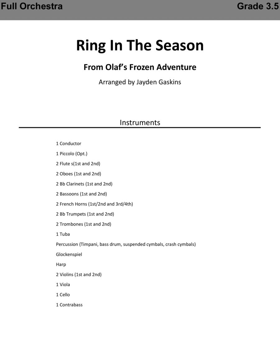 Ring In The Season Full Orchestra scores gallery preview page 1