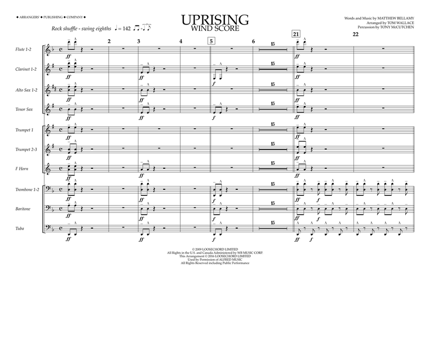 Uprising - Wind Score Marching Band scores gallery preview page 1