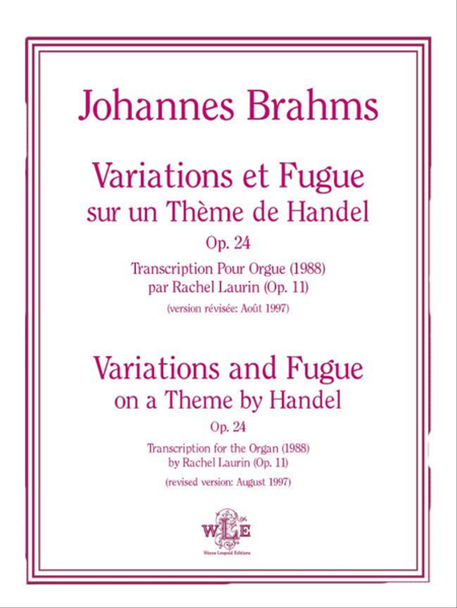 Variations et Fugue sur un Theme de Handel, Op. 24; Variations and Fugue on a Theme by Handel, Op. 24 School and Community scores gallery preview page 1