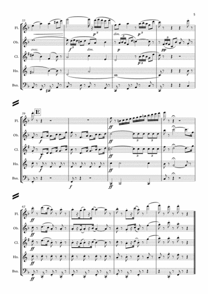 Bizet: Chanson du Toréador (Act.II)(Carmen Suite No.2) - wind quintet image number null