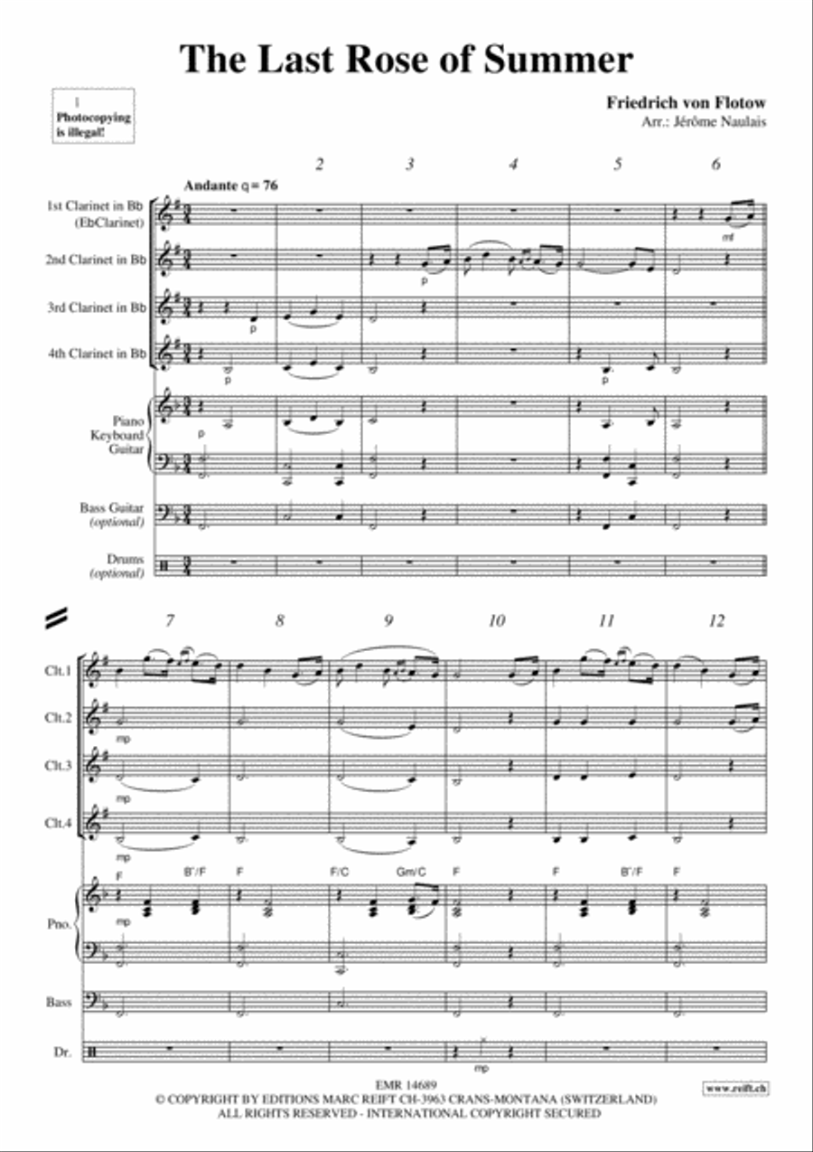 The Last Rose Of Summer Clarinet scores gallery preview page 3