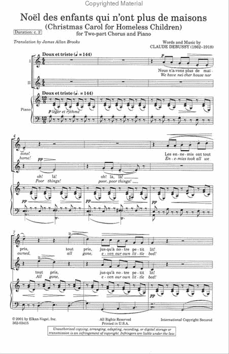 Noel Des Enfants Qui N'Ont Plus De Maisons Choir scores gallery preview page 2