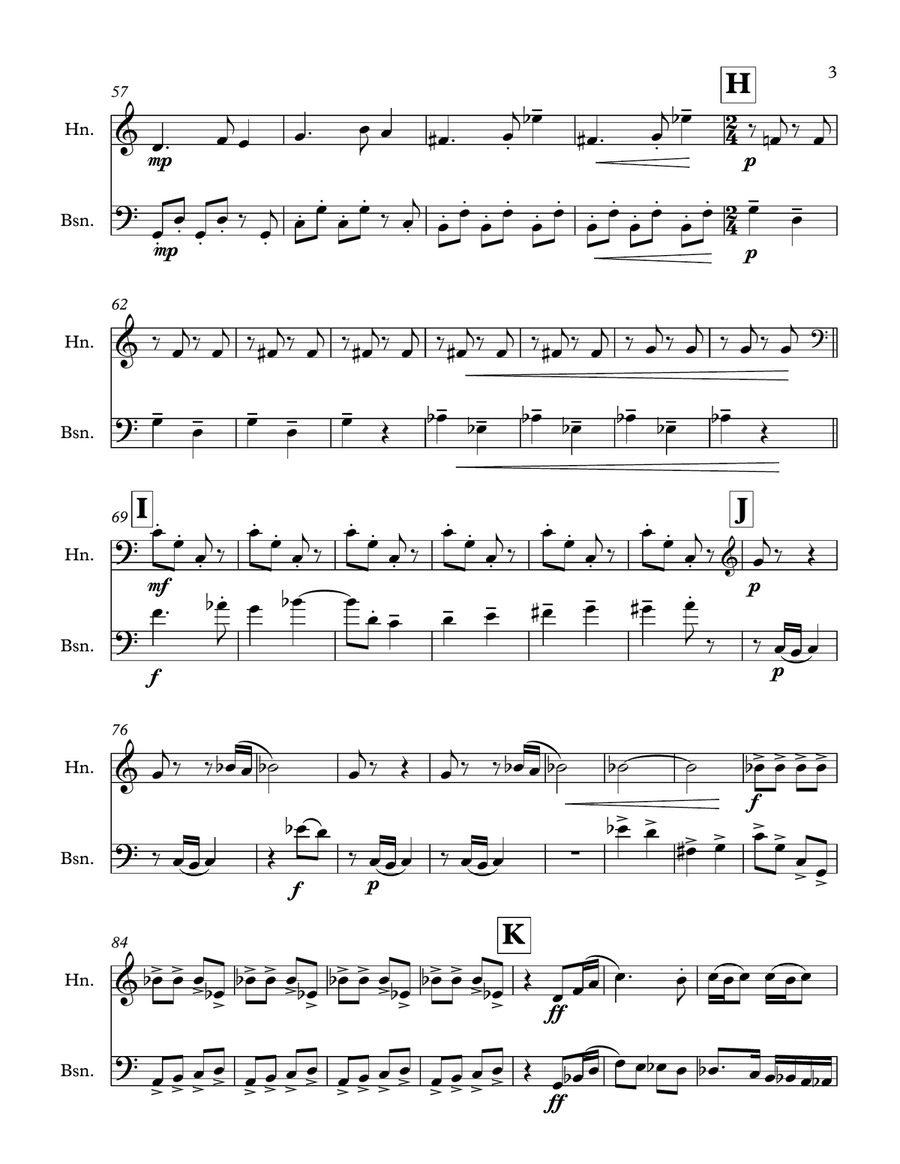 Duet for Bassoon and Horn Woodwind Duet scores gallery preview page 3