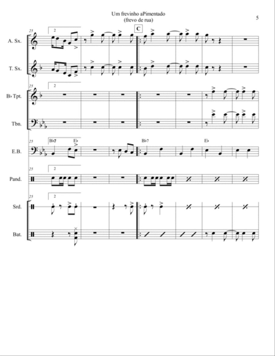 Um frevinho aPimentado Concert Band scores gallery preview page 6