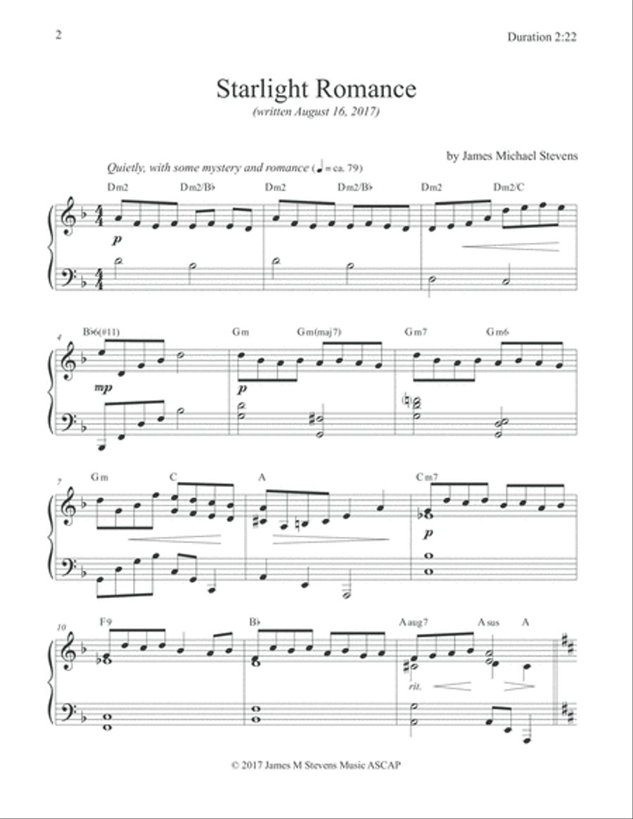 Starlight Romance (Piano Solo) Piano Solo scores gallery preview page 2