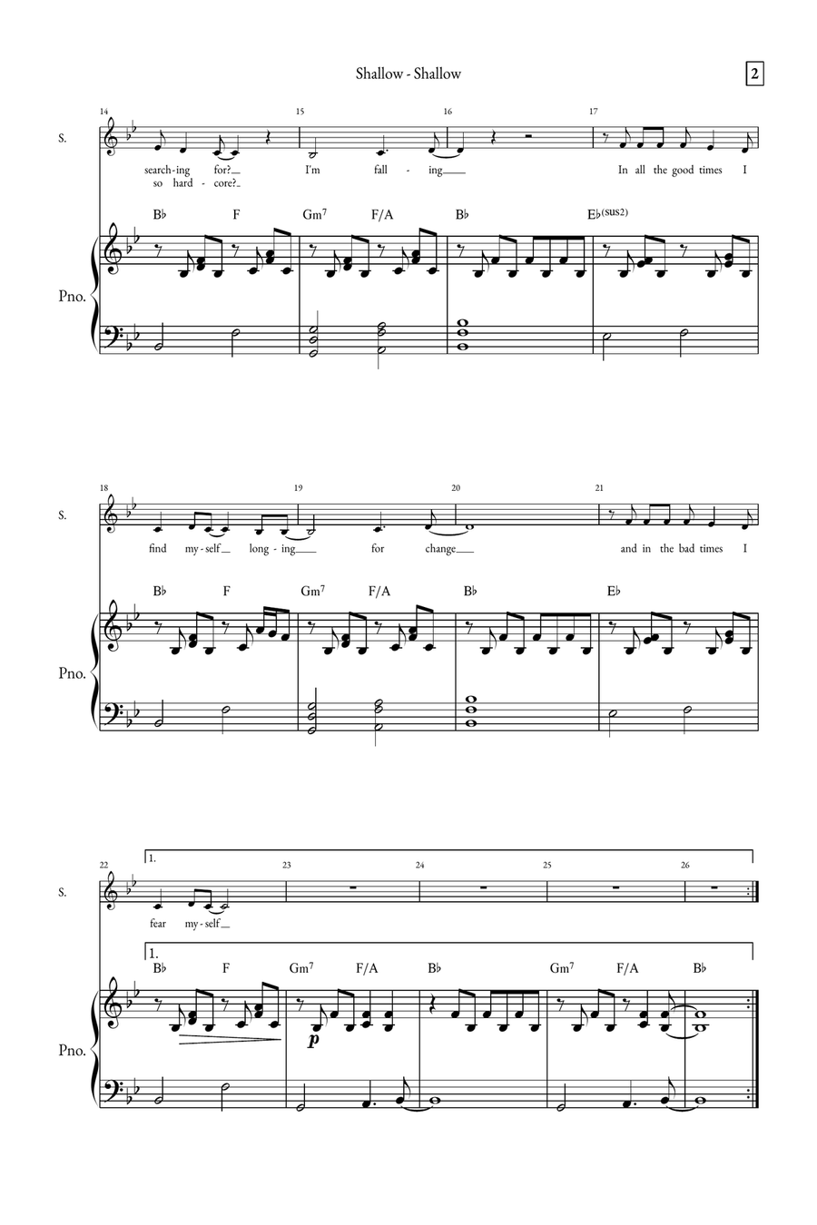 Shallow A Cappella scores gallery preview page 2