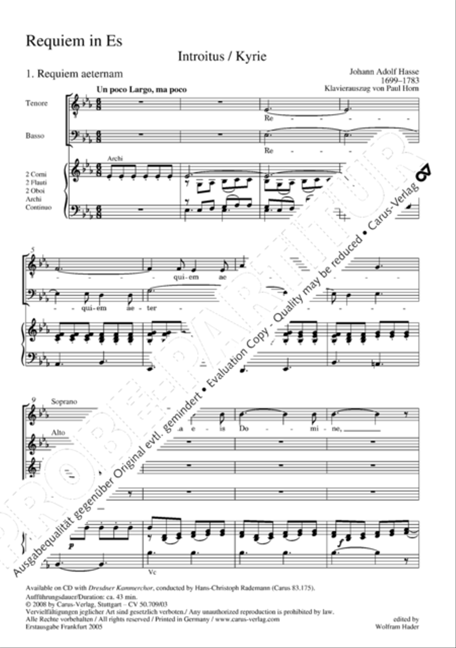 Requiem in E flat major 4-Part scores gallery preview page 4